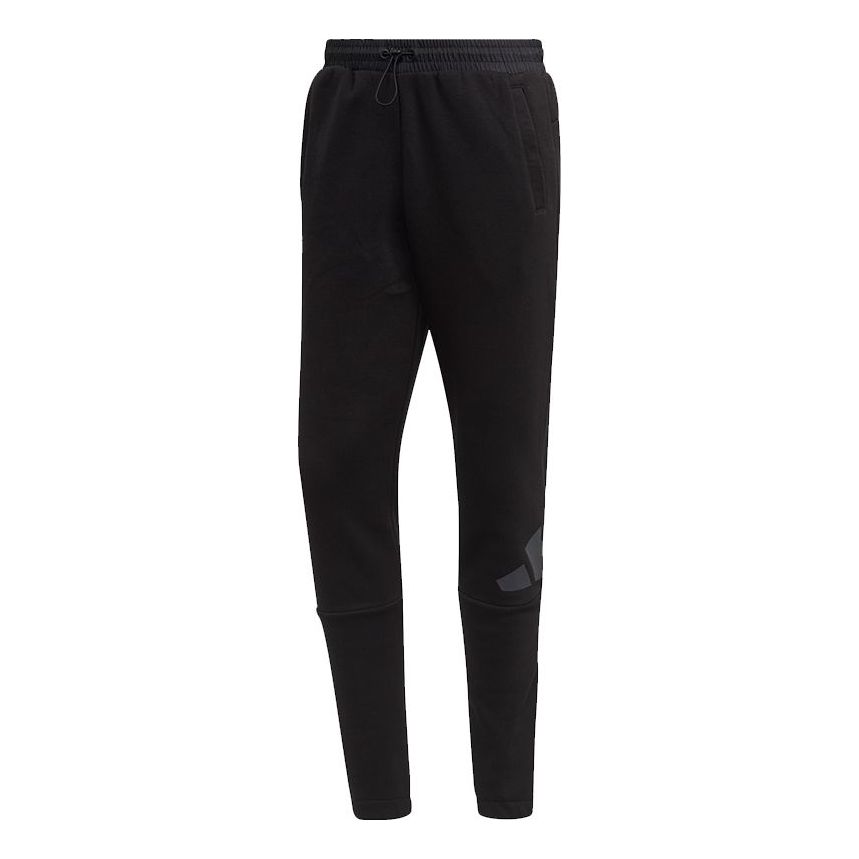 Men's adidas Logo Pant Contrasting Colors Large Logo Sports Pants/Trousers/Joggers Black HI1182