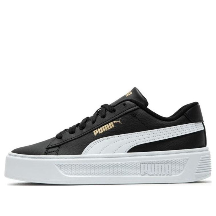 (WMNS) PUMA Smash Platform v3 Sneakers 'Black White' 390758-02
