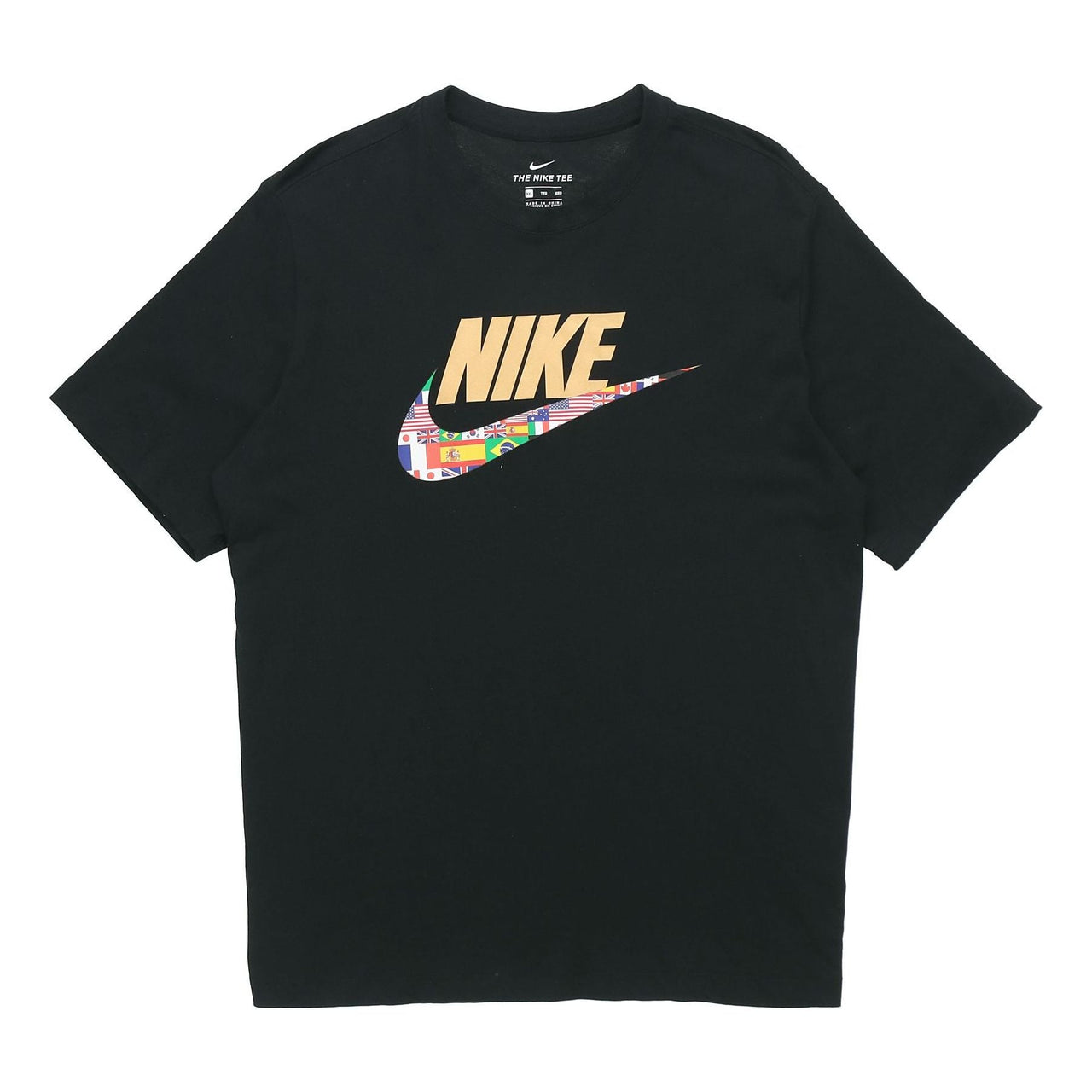 Nike Sportswear Classic National Flag Logo Printing Short Sleeve Black CT6551-010
