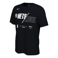 Men's Nike Casual Alphabet Printing Round Neck Pullover Short Sleeve Brooklyn Nets Black T-Shirt DQ8984-010