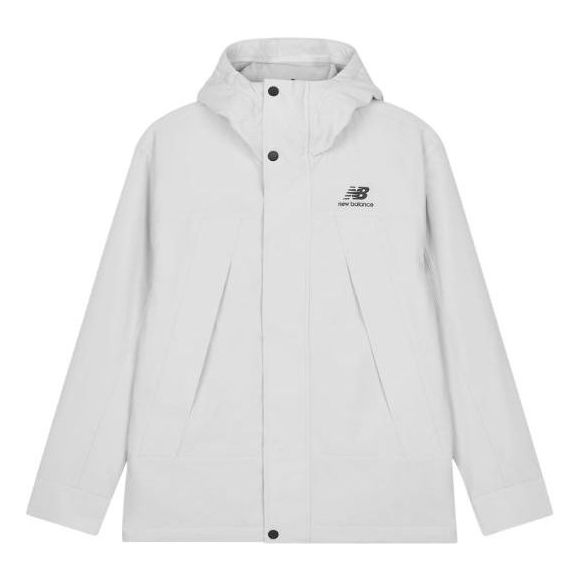 New Balance Logo Print Windproof Jacket 'White' AMJ23357-GYM
