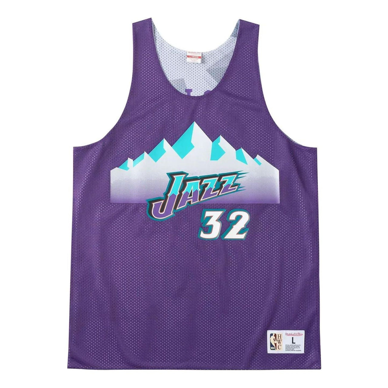 Mitchell & Ness NBA Reversible Mesh Tank Utah Jazz Karl Malone TMTK3208-UJAYYKMAPURP