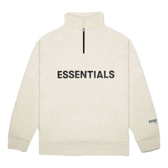 Fear of God Essentials FW20 Half Zip Sweatshirt 'Cream' FOG-FW20-346
