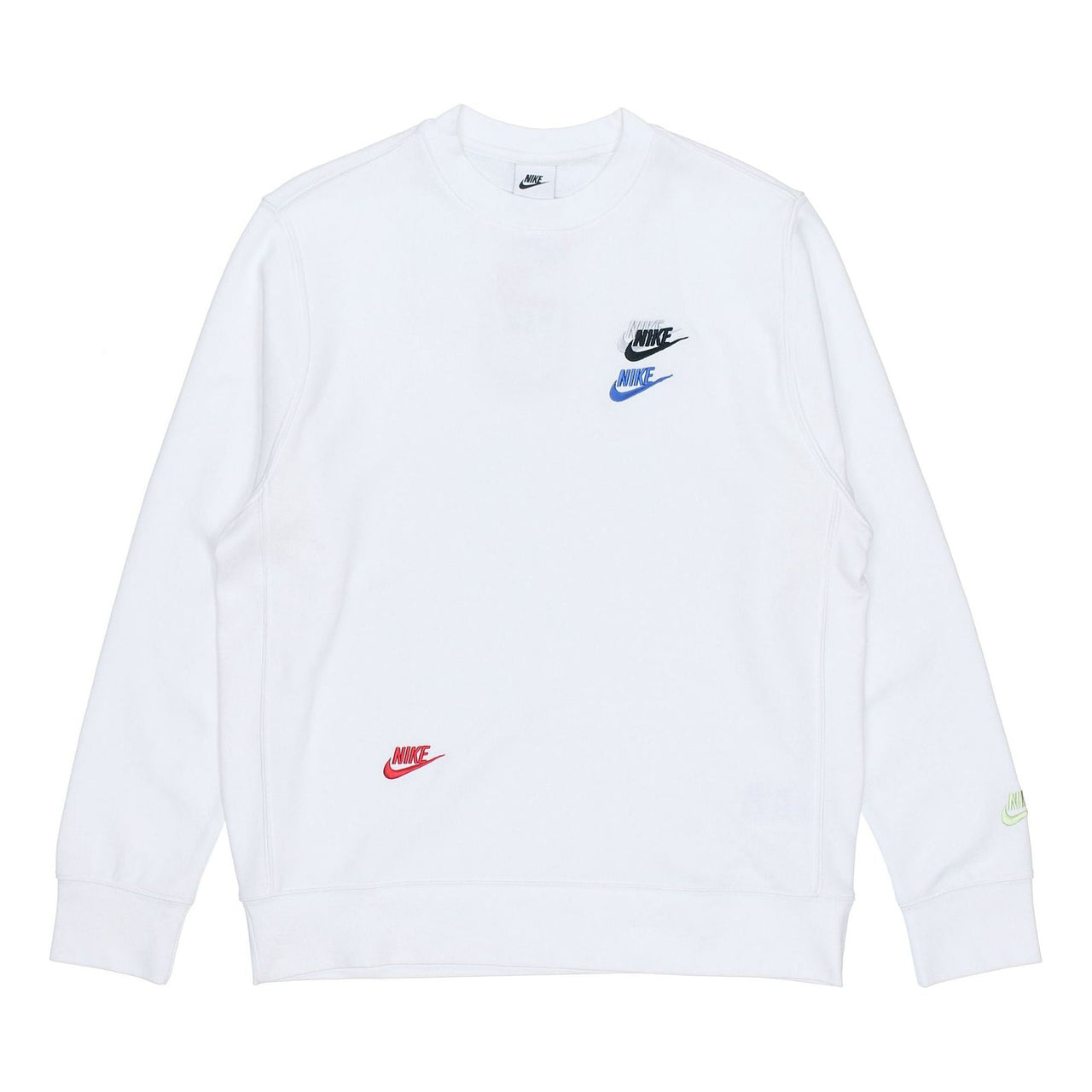 Men's Nike Contrasting Colors Logo Casual Sports Round Neck Embroidered Pullover White DJ6915-100