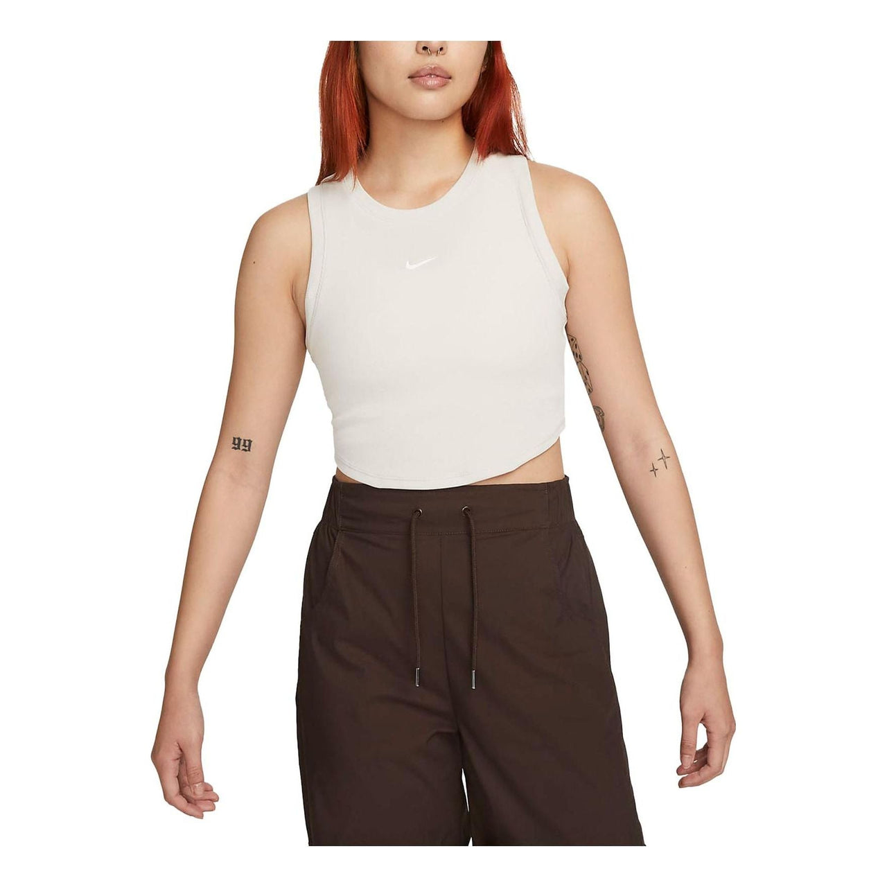(WMNS) Nike Sportswear Essentials Ribbed Cropped Tank Top 'White' FB8280-104