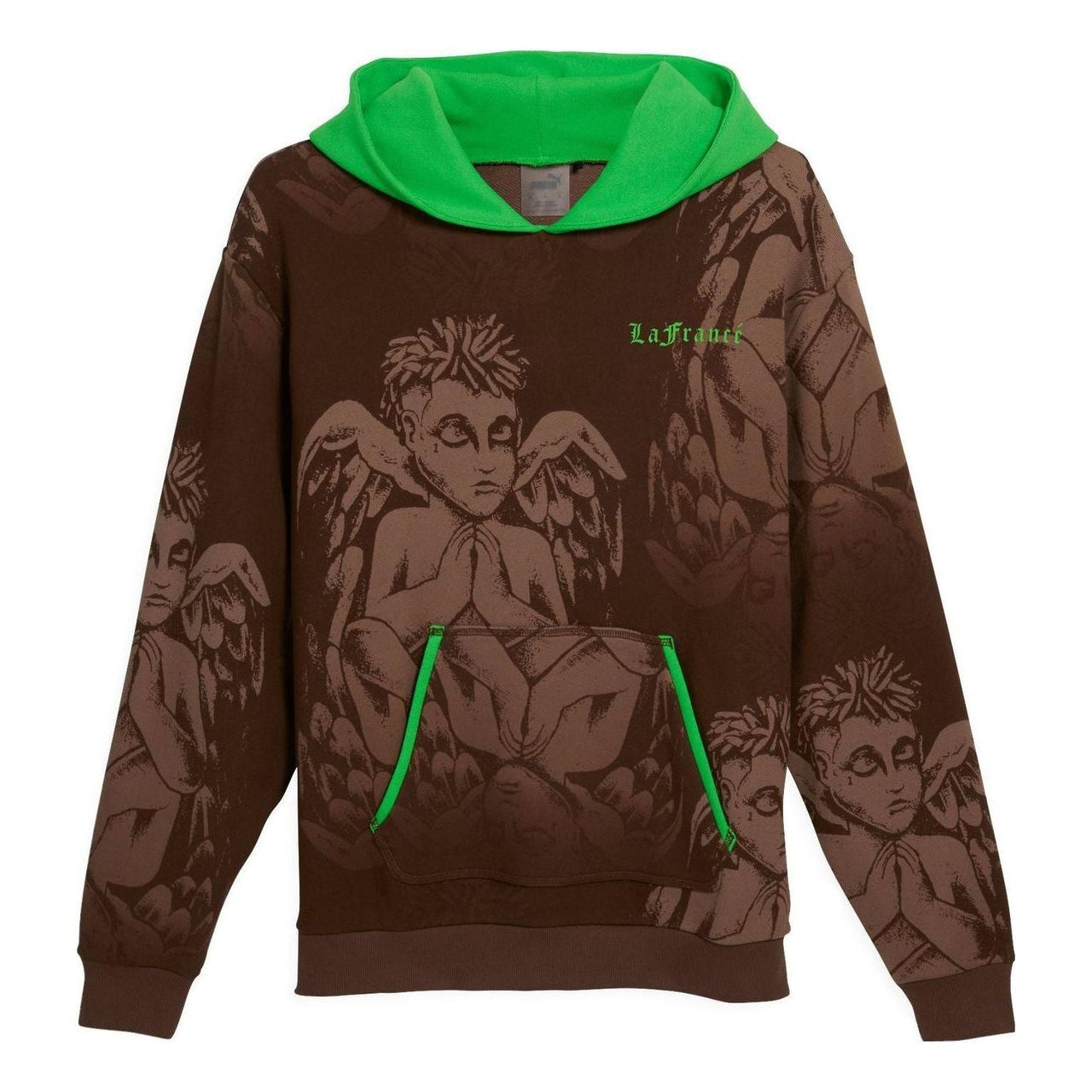 PUMA Hoops x LAFrance Hoodie 'Brown Green' 625664-01