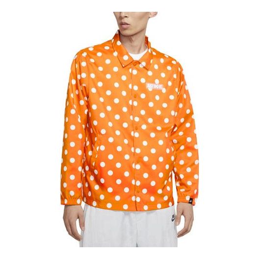 Nike Windproof Breathable polka dots Athleisure Casual Sports Long Sleeves Jacket Orange CQ8924-812