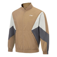 Li-Ning Logo Color Block Training Waterproof Jacket 'Light Brown Grey' AFDT385-7