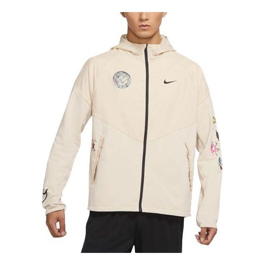 Nike Alphabet Cartoon Pattern Printing Athleisure Casual Sports Hooded Jacket Yellow DO6975-206