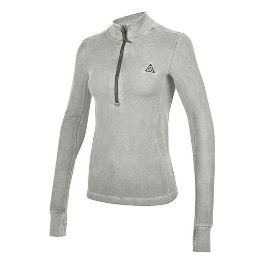 (WMNS) Nike Acg Steeple Rock Half Zipper Slim Fit Long Sleeves Gray T-Shirt DH3096-010
