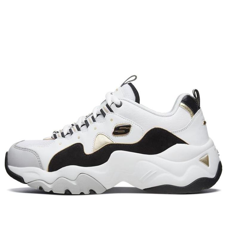 (WMNS) Skechers D'lites 3.0 Running Shoes White/Black/Gold 88888374-WGD