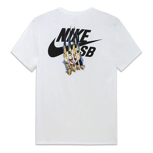 Nike SB Cat Scratch Casual Sports Breathable Short Sleeve White 816369-100