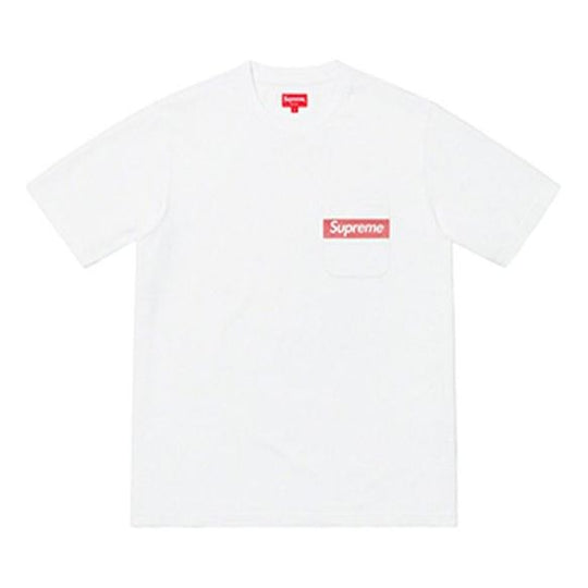 Supreme SS19 Mesh Stripe Pocket White Tee SUP-SS19-640