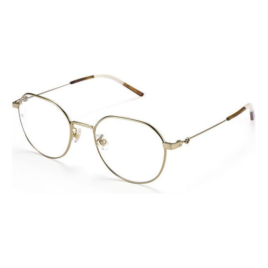 Gucci Literature and Art Polygon Clear Lens Metallic Glasses Frame Gold Color GG0684O-001