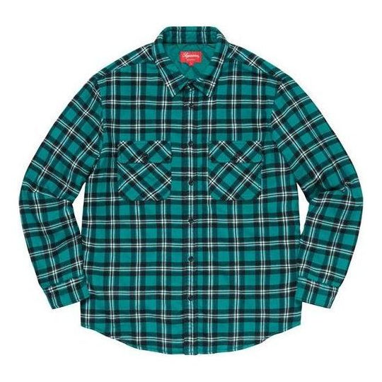 Supreme FW19 Week 17 Arc Logo Quilted Flannel Shirt logo 'Green' SUP-FW19-10957