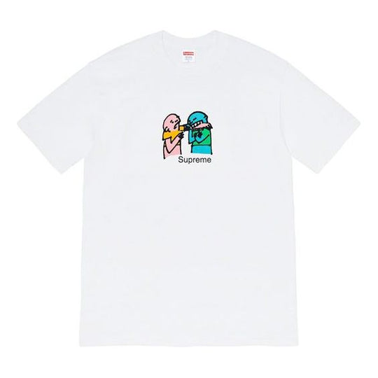 Supreme FW19 Week 17 Bite Tee Cartoon Graffiti Printing Short Sleeve Unisex White SUP-FW19-10912