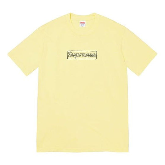 Supreme SS21 Week 18 x KAWS Chalk Logo Box Logo Tee 'Green Light Pink Navy Blue' SUP-SS21-827