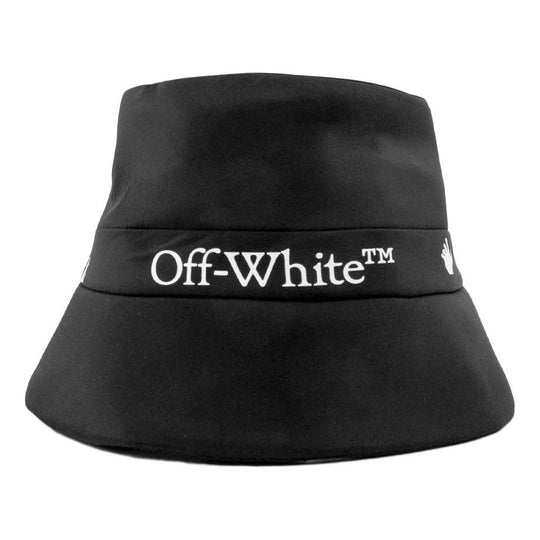 Off-White Classic LOGO Printing Fisherman's hat Black OWLB013R21FAB0011001