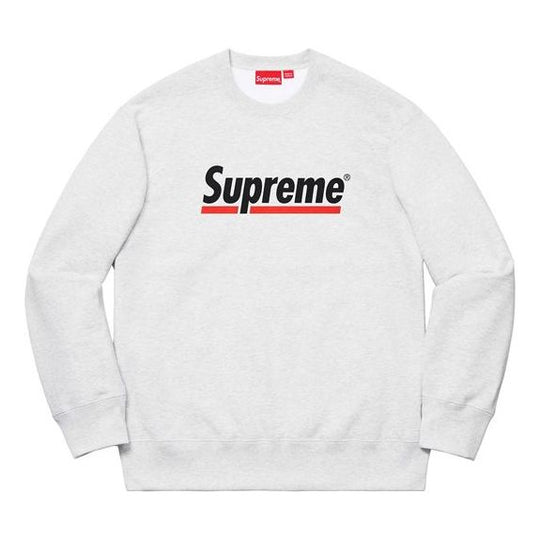 Supreme SS20 Week 2 Underline Crewneck logo Round Neck Pullover Unisex light grey SUP-SS20-351