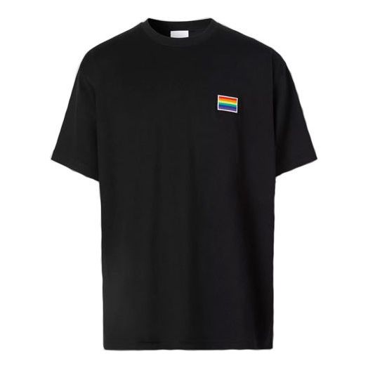 Burberry Rainbow Pure Cotton Short Sleeve Unisex Black 80320921