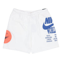 Men's Nike Nsw French Terry Large Logo Printing Knit Sports Shorts White DA0646-100