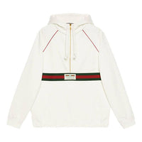 Gucci Hooded Sweatshirt With Web & Gucci Label 'Ivory' 645320-XJDAK-9146