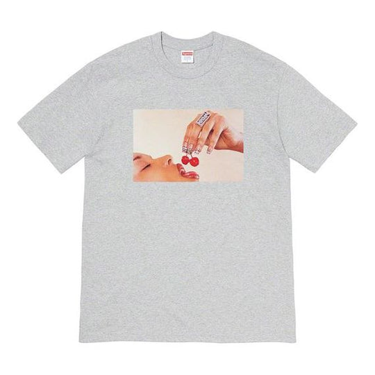 Supreme SS20 Week 1 Cherries Tee Cherry Short Sleeve Unisex Gray SUP-SS20-027