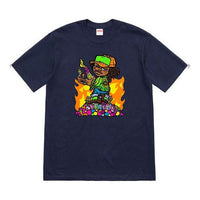 Supreme SS19 Molotov Kids Tee Navy Little Boy Short Sleeve Unisex Navy Blue SUP-SS19-717