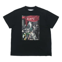 Off-White Caravaggio Painting Pattern Solid Color Short Sleeve Loose Fit Black OMAA038E20JER0051010