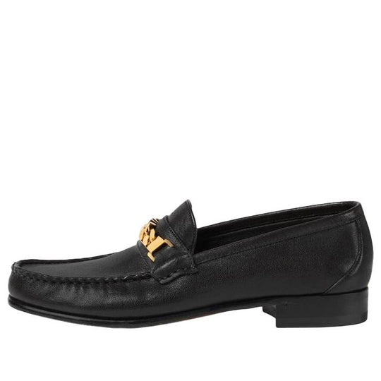 (WMNS) Gucci Chain Loafers Shoes Black 645445-16M00-1000