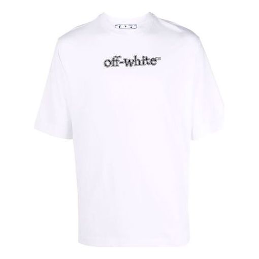 Off-White FW21 Logo Printing Short Sleeve Ordinary Version White OMAA119F21JER0050110