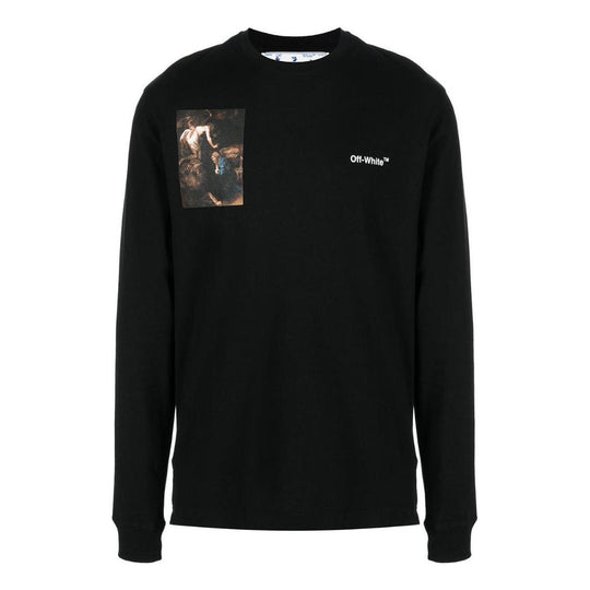 Off-White Caravaggio Lute Skate Long-Sleeve Tee 'Black White' OMAB064C99JER0081001