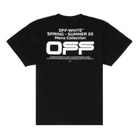 Off-White Wavy Line White T-Shirt Printing Short Sleeve Loose Fit Black OMAA038R201850041001