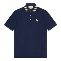 Gucci Cat Logo Embroidered Polo 'Navy' 636403-XJCXW-4535