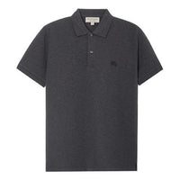 Men's Burberry Solid Color Short Sleeve polo Gray 80045801