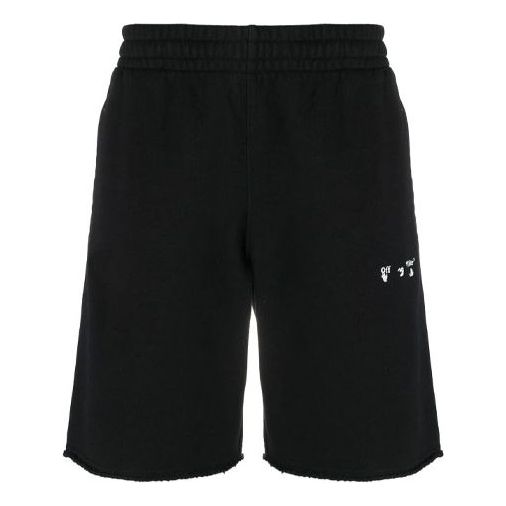 Off-White Men's SS21 Logo Sports Shorts Black OMCI006R21FLE0051001