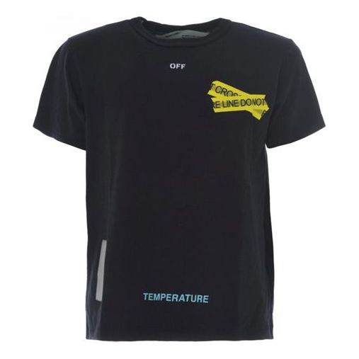 Off-White Yellow Arrow Short Sleeve Black OMAA002S181850061060