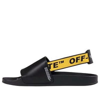 Off-White Character Slippers Fashion Sandals Black Yellow OMIA111R19C220381060