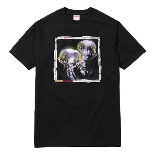 Supreme SS18 Jellyfish Tee Printing Short Sleeve Unisex Black SUP-SS18-0035