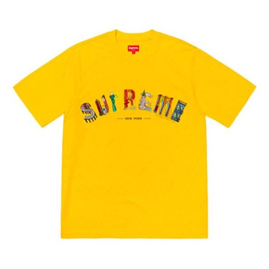 Supreme SS19 City Arc Tee Yellow Logo Tee SUP-SS19-477