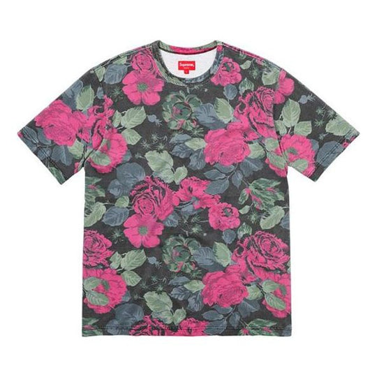 Supreme SS18 Flowers Tee Black Short Sleeve Unisex SUP-SS18-0096