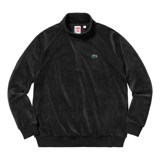 Supreme SS18 LACOSTE Velour Half-Zip Track Top Black SUP-SS18-574