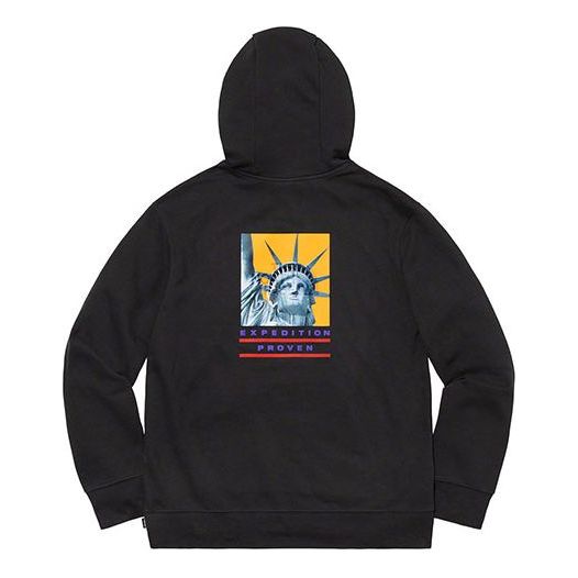 Supreme FW19 Week 10 x The North Face Statue of Liberty Hooded Sweatshirt Black SUP-FW19-903