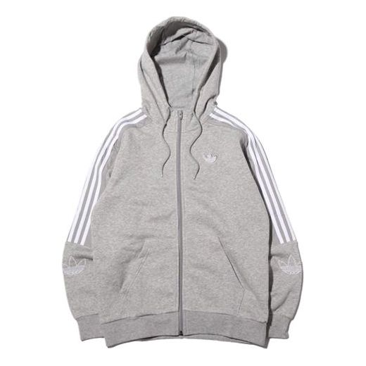 adidas originals Zip Up Hoodie For Men Grey ED4694