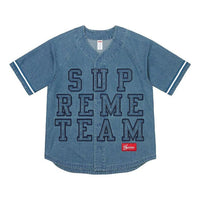 Supreme FW22 Week 7 Denim Baseball Jersey LogoVT SUP-FW22-122-BLU