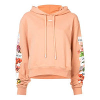 (WMNS) Off-White Flowers Printing Hoodie Loose Fit Pink Red OWBB016R180030090388