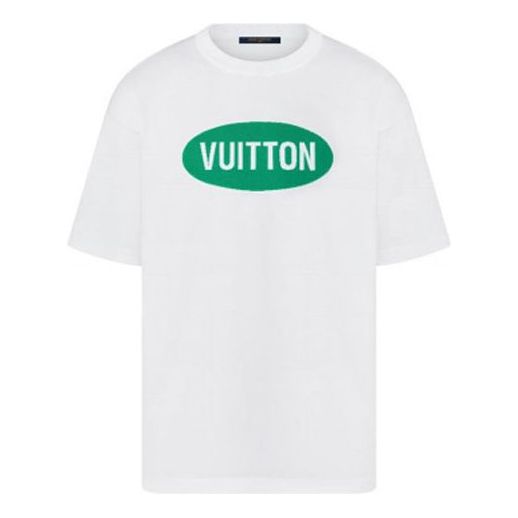 Men's LOUIS VUITTON SS22 Alphabet Pattern Printing Short Sleeve White T-Shirt 1A9V1B