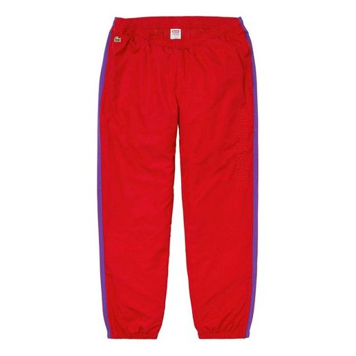 Supreme FW19 Week 5 x LACOSTE Track Pant Crossover waterproof Nylon Pants Unisex Red SUP-FW19-549