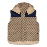 Gucci GG Canvas Down Vest With Detachable Hood 'Beige Navy' 710586-Z8A58-9120