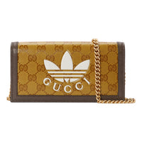 Gucci x adidas Chain Logo Shoulder Bag Unisex Yellow Brown 22 621892-UVSCG-7267